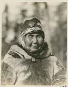 Image: Eskimo [Inuit] Woman dressed for winter travel  [Rosalia Freida]